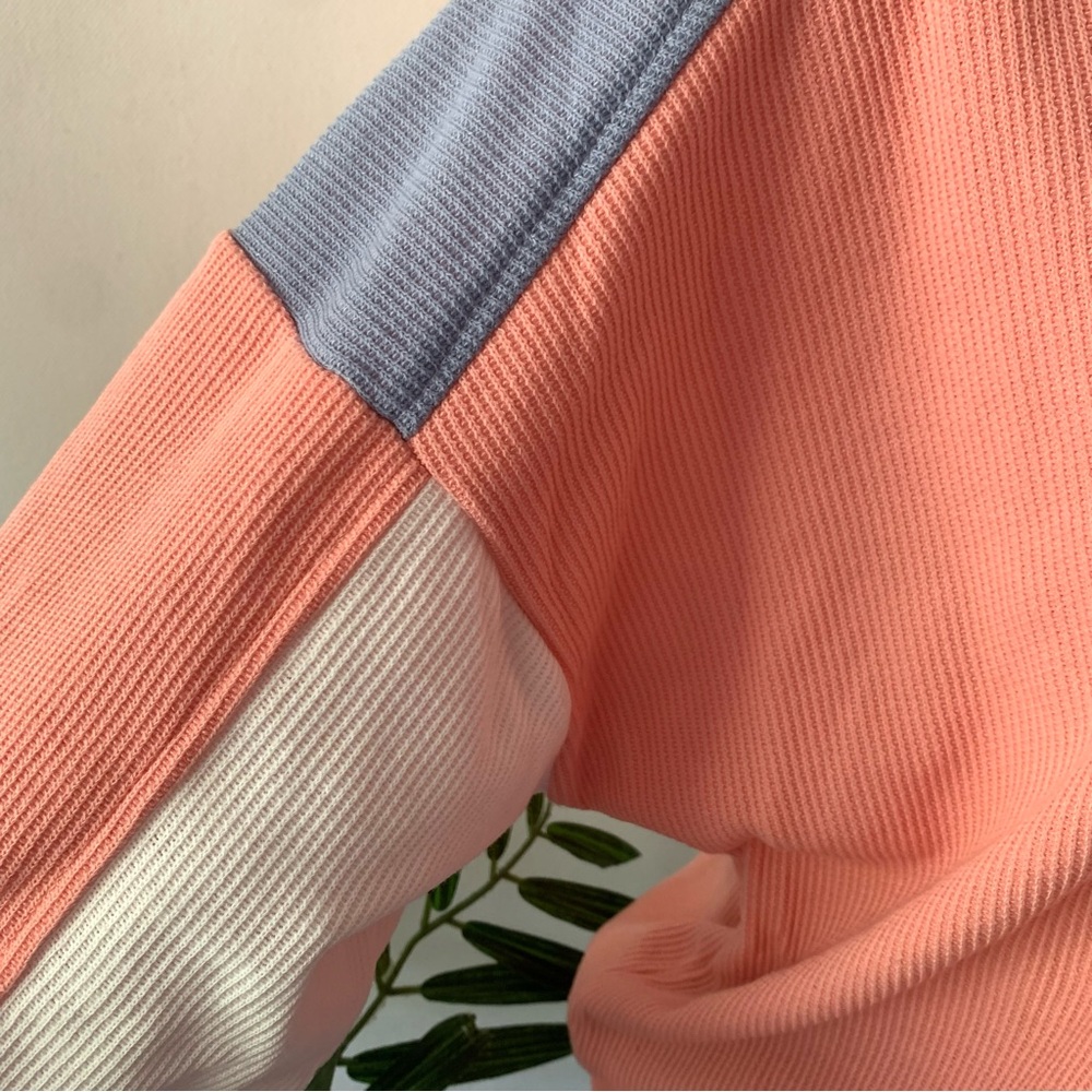 v i n t a g e :: Sporty Slouchy Ribbed Colorblock Sweatshirt NOS - Picture 4 of 13